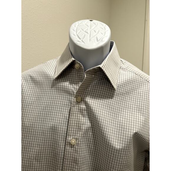 Club Room Mens Regular Fit Shirt Check Size Small (14-14.5) Color: Harbor Mist - Picture 3 of 6